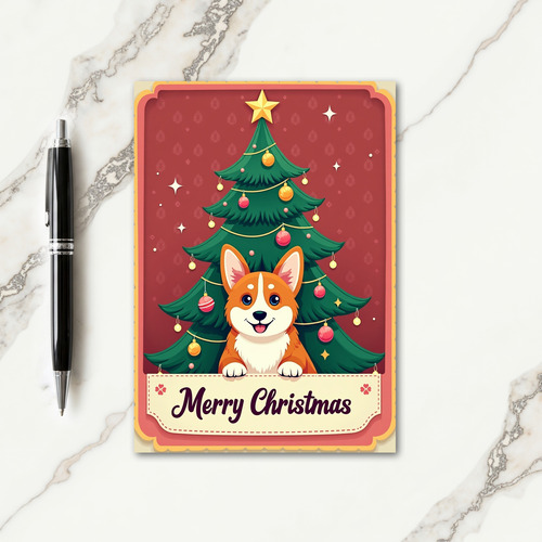 Whimsical Pup Christmas Card
