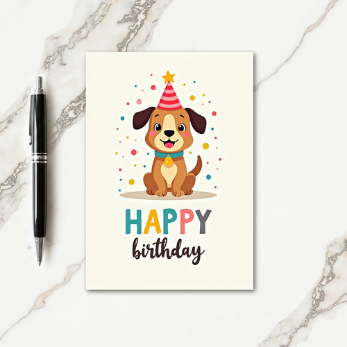 Whimsical Puppy Party Card
