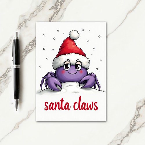 Whimsical Purple Christmas Card thumbnail