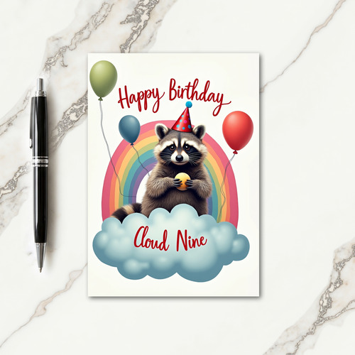 Whimsical Rainbow Birthday Card