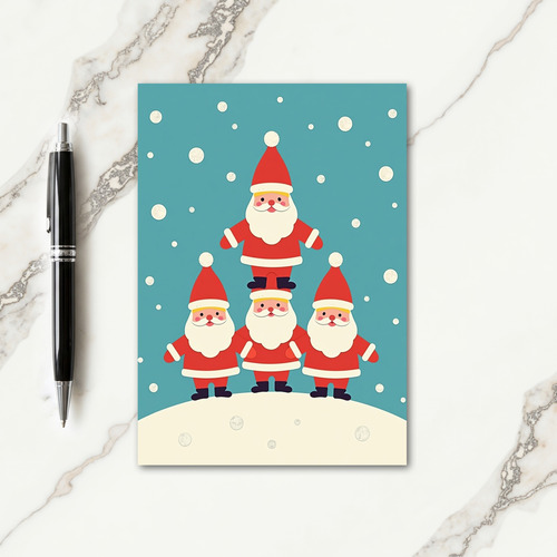 Whimsical Red Coat Christmas Card