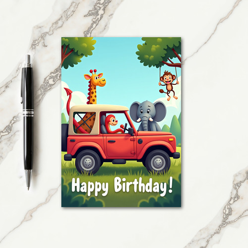 Whimsical Ride Birthday Card