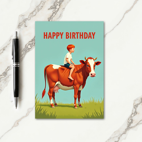 Whimsical Rider Birthday Card