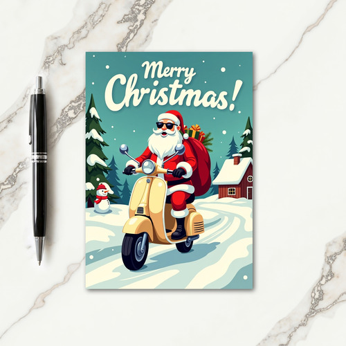 Whimsical Scooter Ride Card