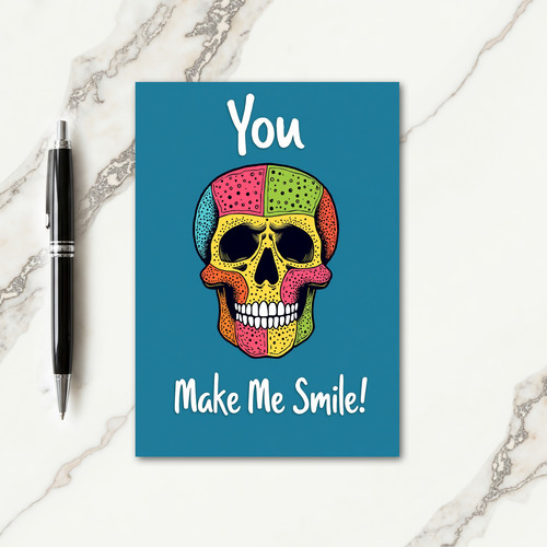 Whimsical Skull Birthday Card