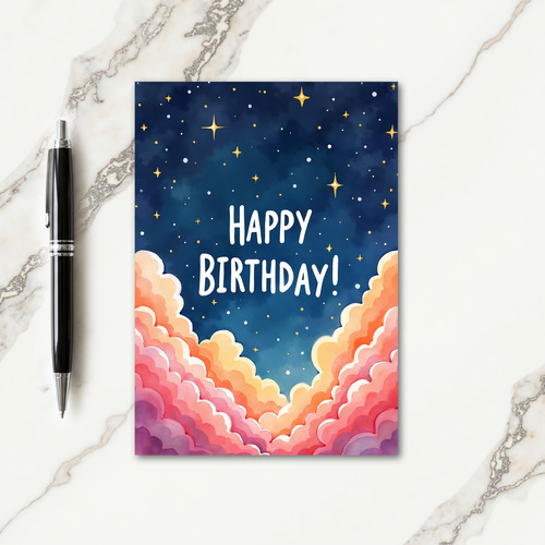 Whimsical Sky Birthday Card