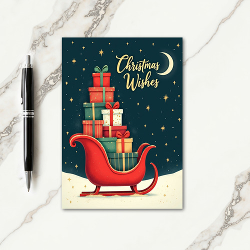Whimsical Sleigh Art Card
