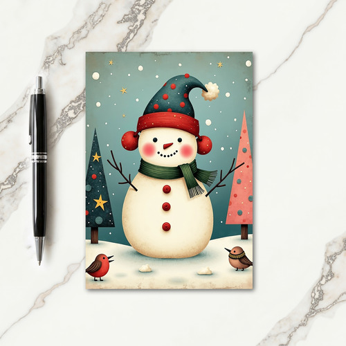 Whimsical Snow Christmas Card thumbnail