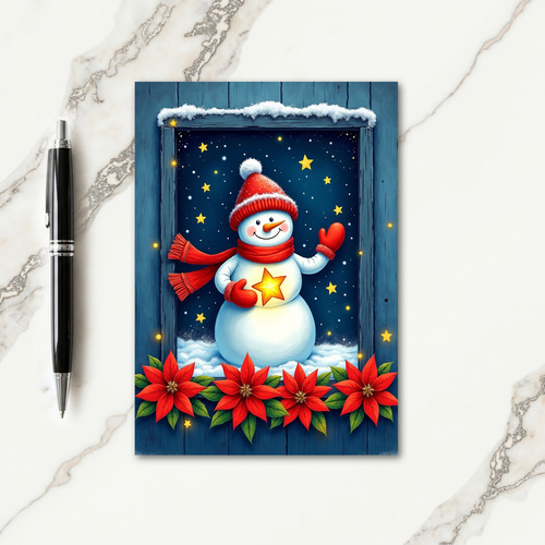 Whimsical Snow Figure Christmas Card