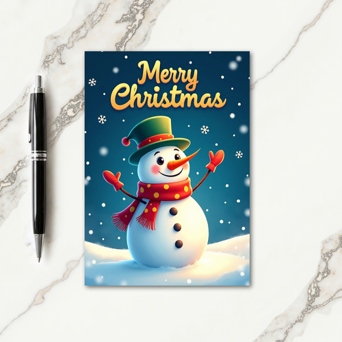 Whimsical Snowman Art Card thumbnail