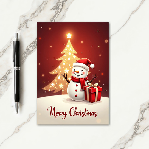 Whimsical Snowman Gift Card