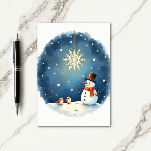 Whimsical Snowman Winter Card