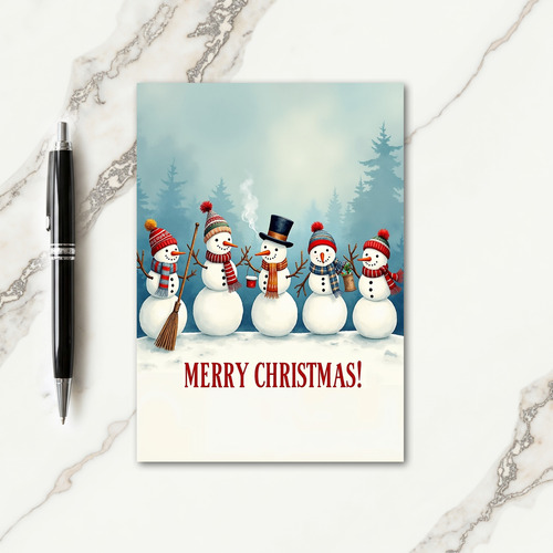 Whimsical Snowmen Christmas Card