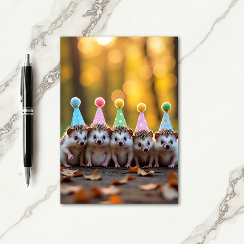 Whimsical Spiky Friends Birthday Card