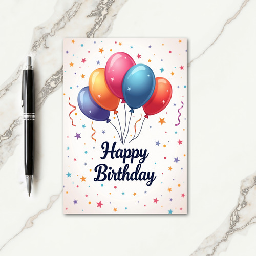 Whimsical Starry Birthday Card