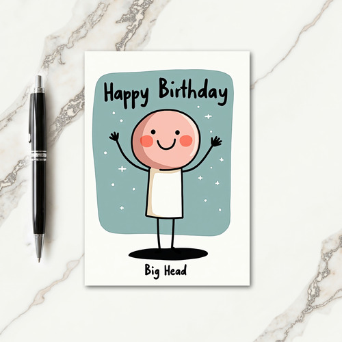 Whimsical Stick Figure Birthday Card