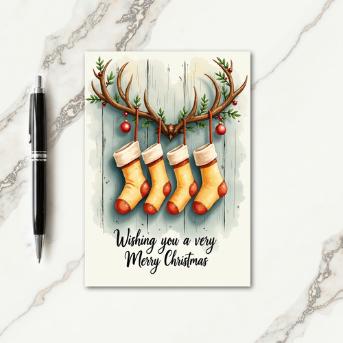 Whimsical Stocking Holiday Card thumbnail