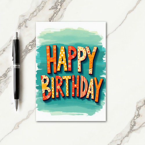 Whimsical Stripe Birthday Card