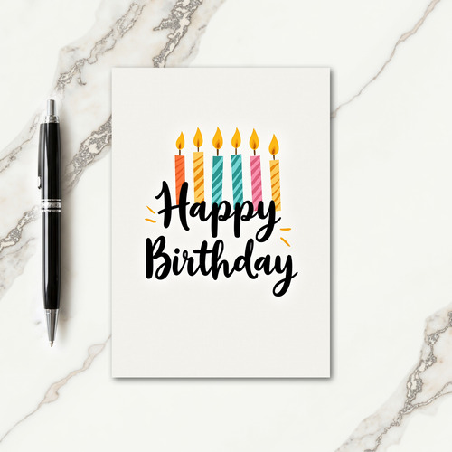 Whimsical Striped Birthday Card