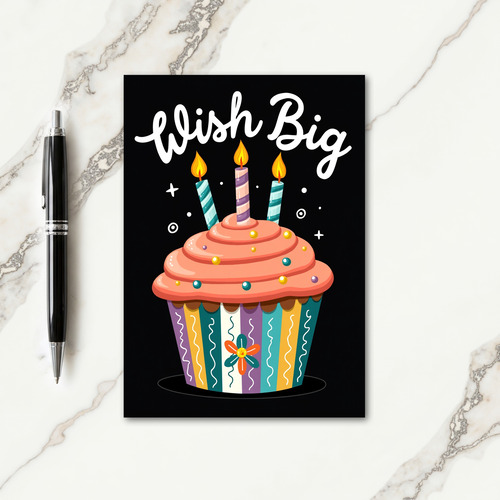 Whimsical Striped Cupcake Card