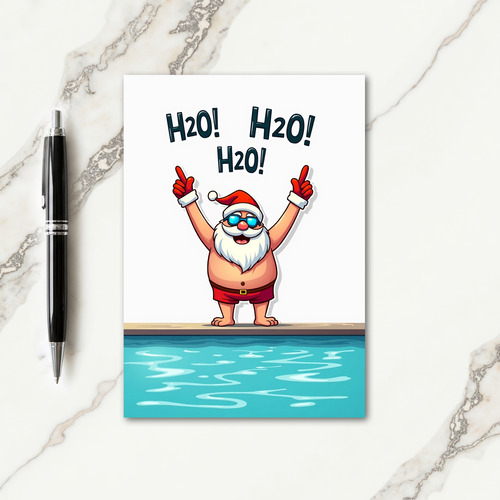 Water Summer Swim Christmas Card
