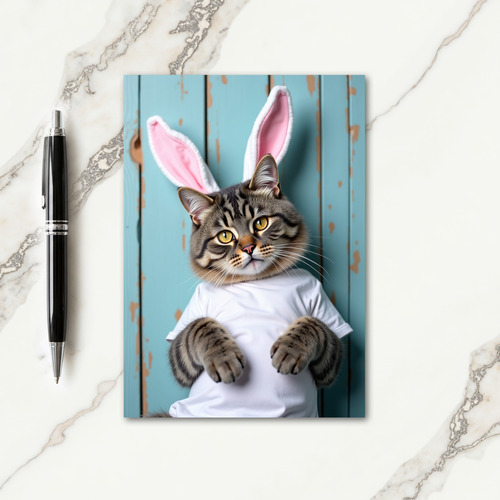 Whimsical Tabby Cat Portrait Card