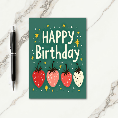 Whimsical Teal Birthday Card