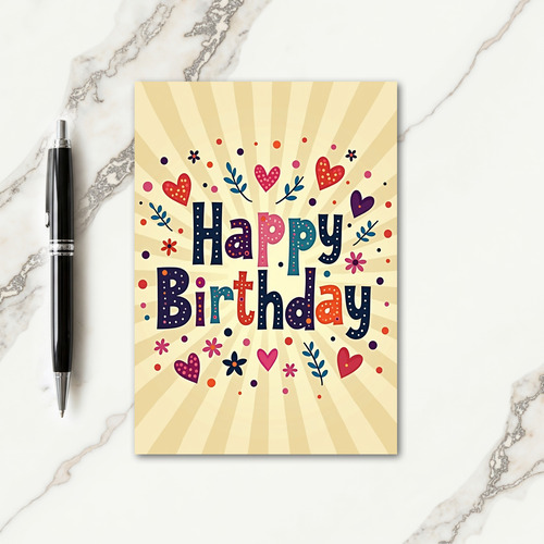 Whimsical Textured Birthday Card