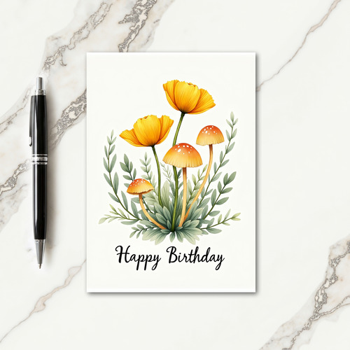 Whimsical Toadstool Birthday Card