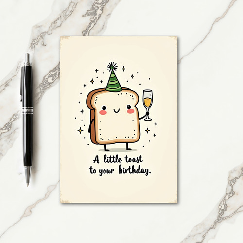 Whimsical Toast Birthday Card