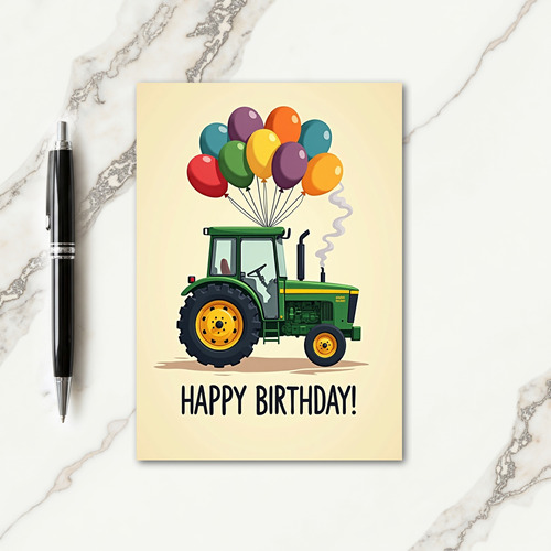 Whimsical Tractor Birthday Card