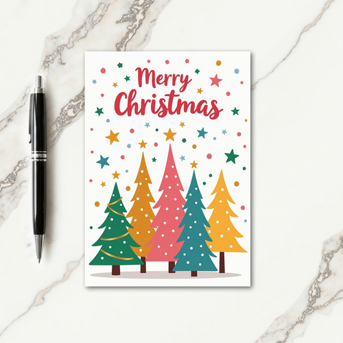 Whimsical Trees Christmas Card