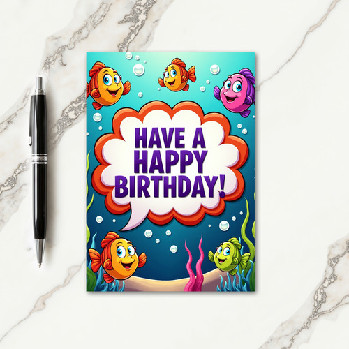 Whimsical Underwater Birthday Card