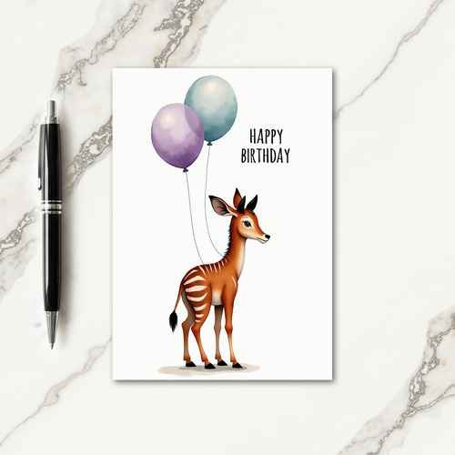 Whimsical Ungulate Birthday Card