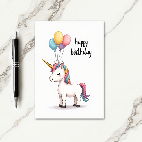 Whimsical Unicorn Birthday Card