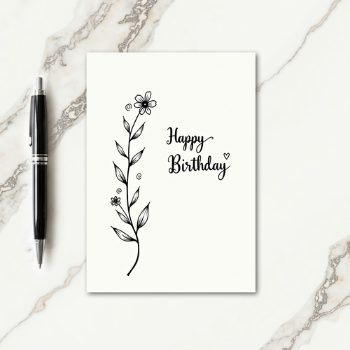 Whimsical Vine Birthday Card