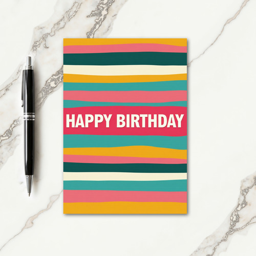 Whimsical Wavy Birthday Card
