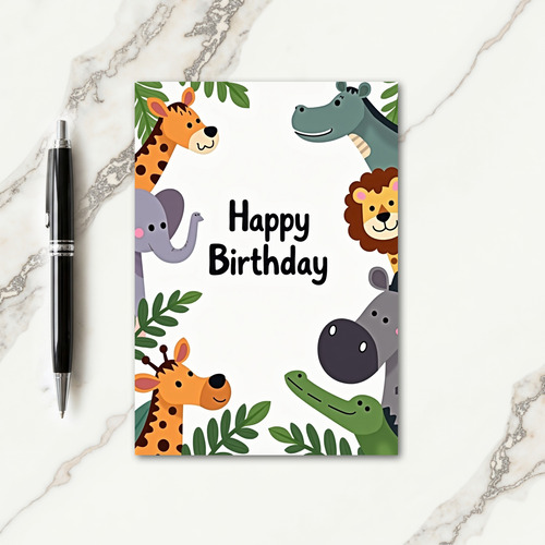 Whimsical Wildlife Birthday Card