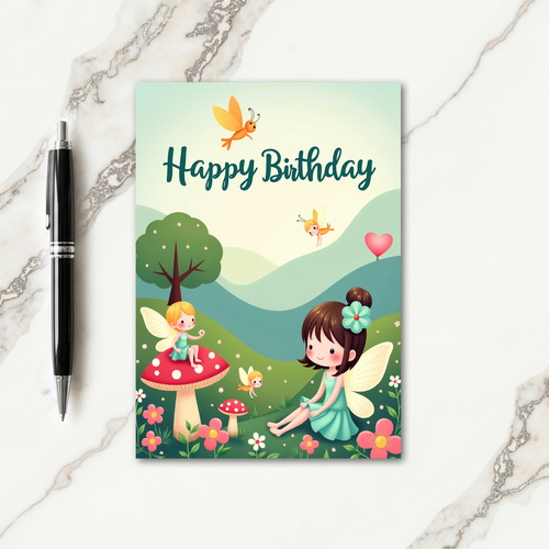 Whimsical Winged Birthday Card