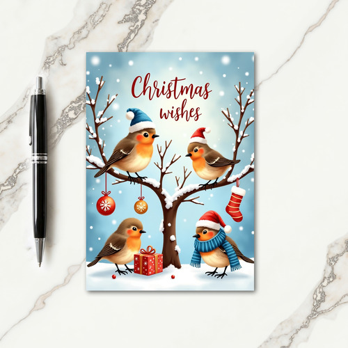 Whimsical Winter Birds Card