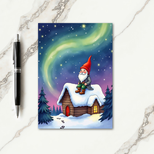 Whimsical Winter Night Christmas Card