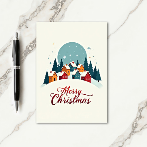 Whimsical Winter Village Card