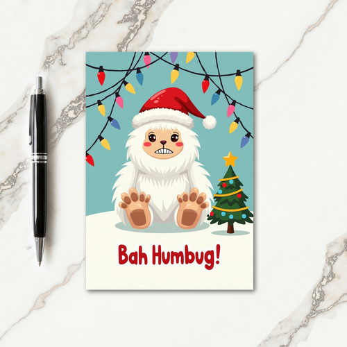 Whimsical Yeti Christmas Card