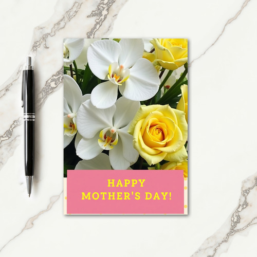 White And Yellow Floral Card