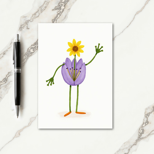 White Background Floral Card
