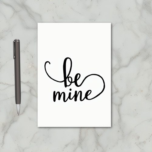 White Be Mine Valentine Card