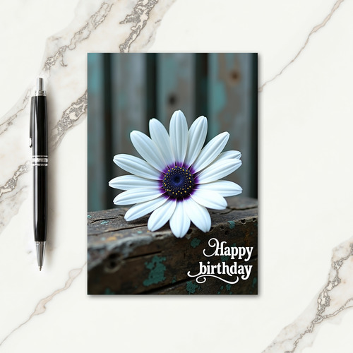 White Bloom Birthday Card
