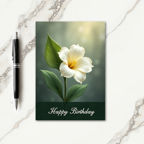 White Blossom Birthday Card