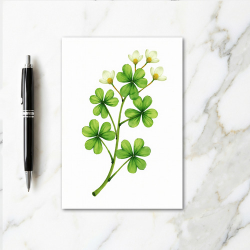 White Blossom Botanical Art Card