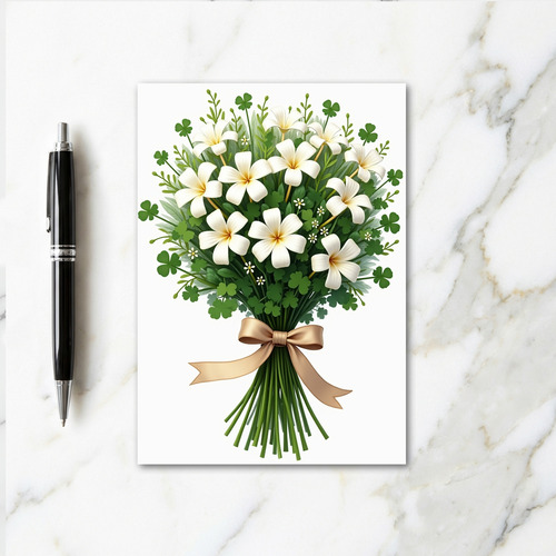 White Blossom Bouquet Card